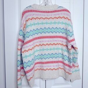 American Eagle Outfitters Multicolor Patterned Turtleneck Sweater Size Large